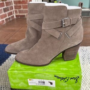 Sam Edelman Morris Taupe Suede Ankle Boots